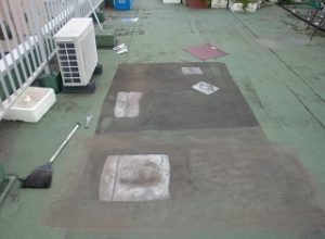 ゴルフ練習に使っていた屋上の部分補修防水工事　大阪市　Yビル　