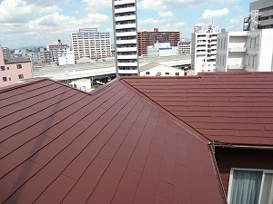大阪市Ｍビル　カラーベスト屋根塗装工事