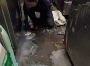 厨房の床防水やり替え工事｜油分に強く剥がれにくい防水に　兵庫県尼崎市のお弁当屋さん